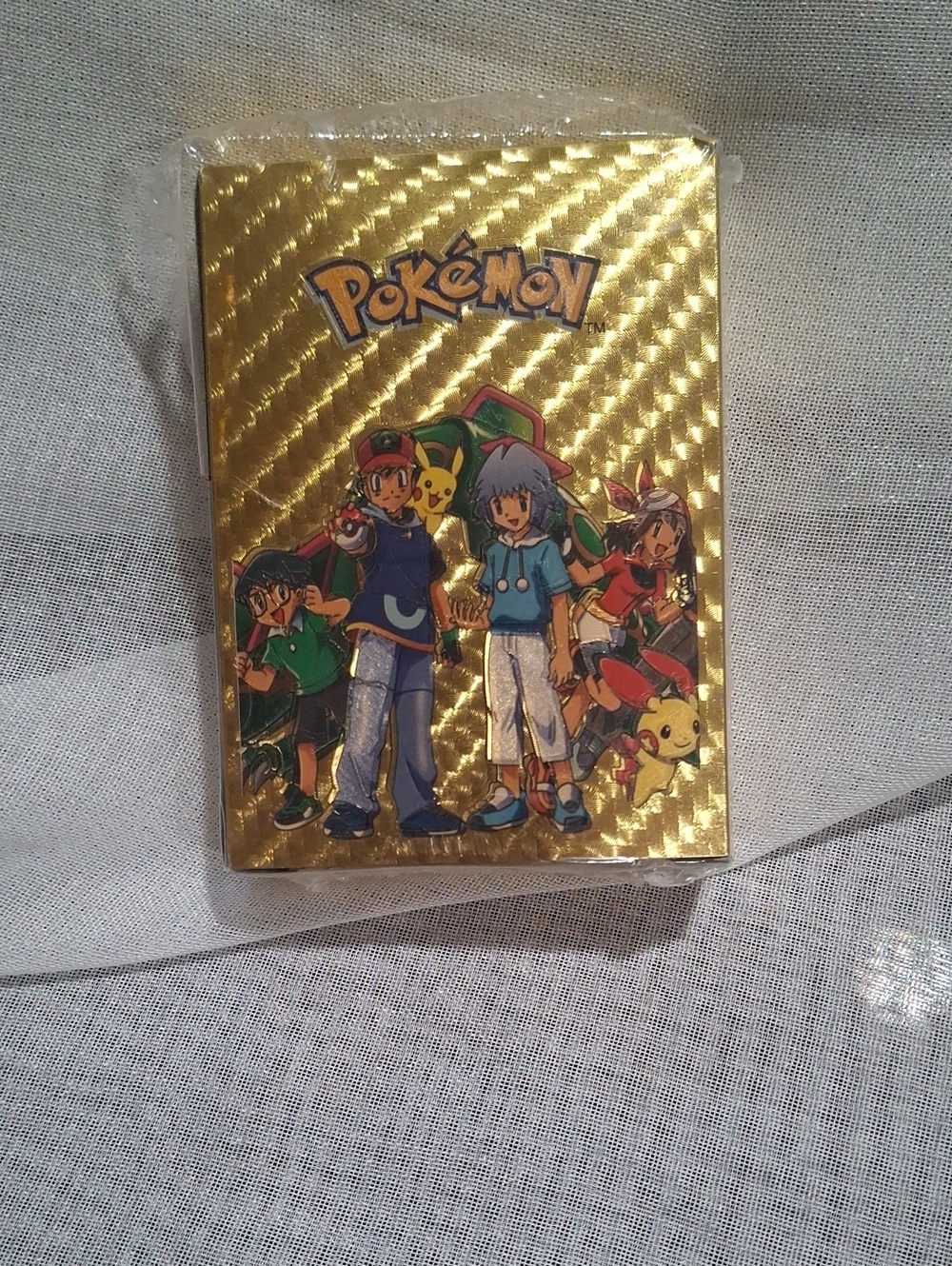 Pokémon Gold  55 Pc Packs Card Sleeves With Ash and Pokemon - Gold